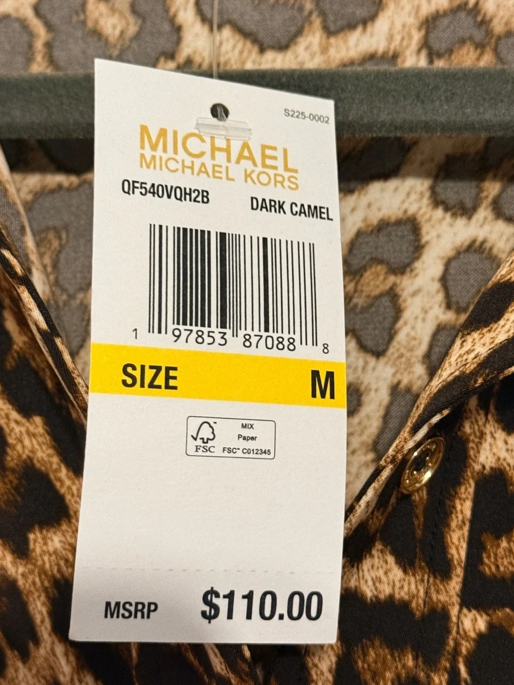 Michael Kors Leopard Print Button-Down Shirt - Brown/Black/Cream